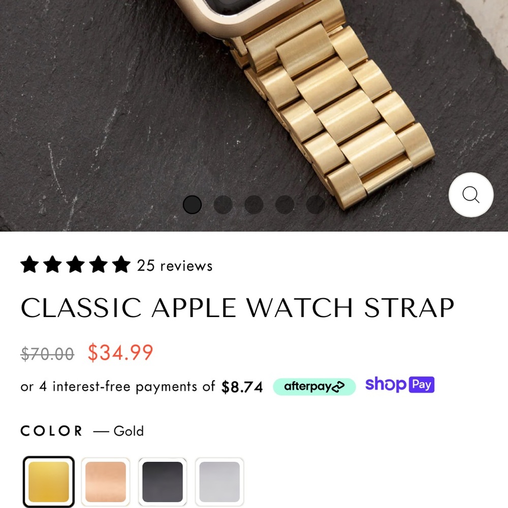Stainless steel Apple Watch band with watch cover
